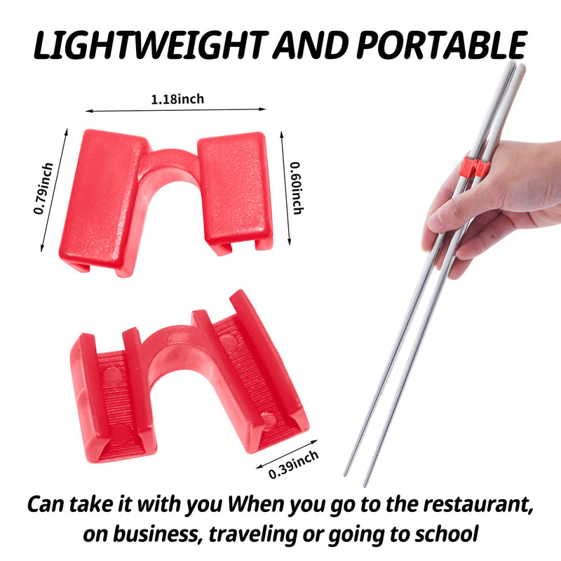 24 Pieces Reusable Kid Training Chopstick Helper for Kids Adults Beginner Learner or Trainers, Plastic Practice Chop Stick Pack, Hinges Connector for Practice Chopstick (Black 12pcs + Red 12pcs) Black 12pcs + Red 12pcs - NewNest Australia