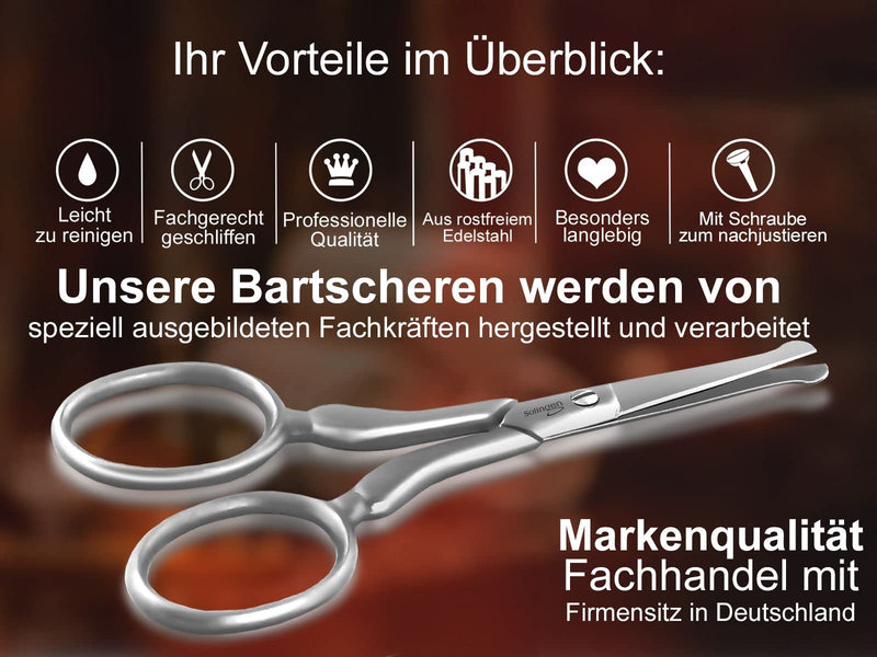 Beard scissors Solingen hair scissors Beard care scissors with one-sided micro-serration Made in Germany Mustache scissors stainless steel for shortening beard hair, ear hair and nose hair (3.5 inches) 3.5 inches - NewNest Australia