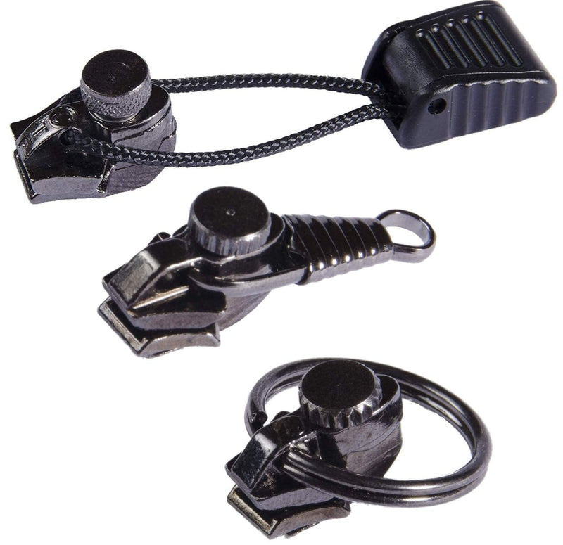 FixnZip (Black Nickel) - Universal Zipper Repair Kit for Jackets, Luggage, Bags - Backpack Zipper Replacement Repair Kit - Instant Zipper Fix - (S,M,L) - Made in The USA - NewNest Australia