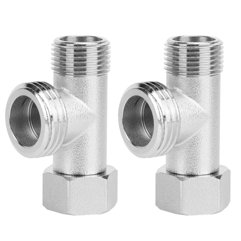 2pcs Sprayer Connected European Standard 3/8 Teeth Adapter Nickel Plated Material 3 Way Connector Valve Toilet Diverter Valve Adapter Flushing Valve - NewNest Australia