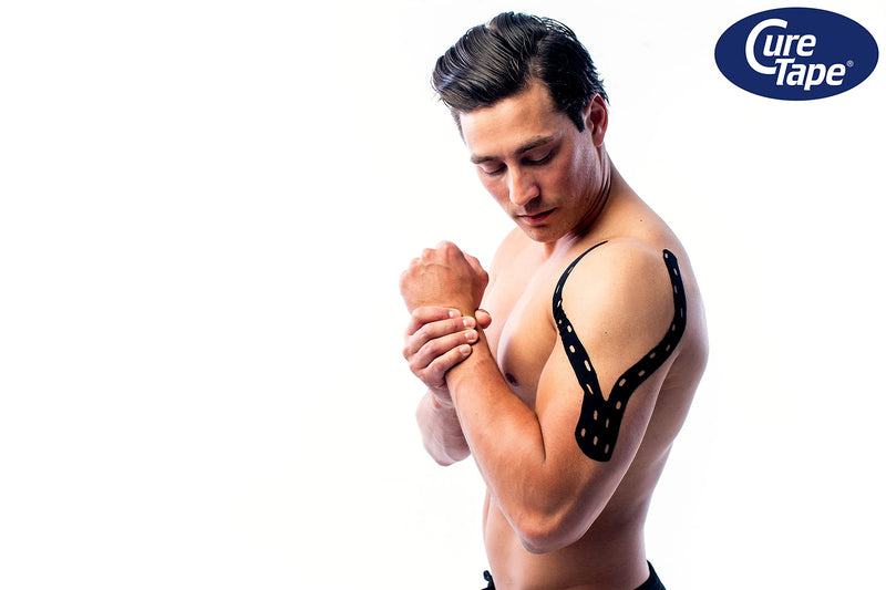 Curetape Punch Black | Kinesiology Tape With Extra Elasticity And Ventilation | Kinesio Tape For Joint, Knee, Ankle And Shoulder Pain | Waterproof And Latex-Free Kinesio Tapes | 5Cm X 5M - NewNest Australia