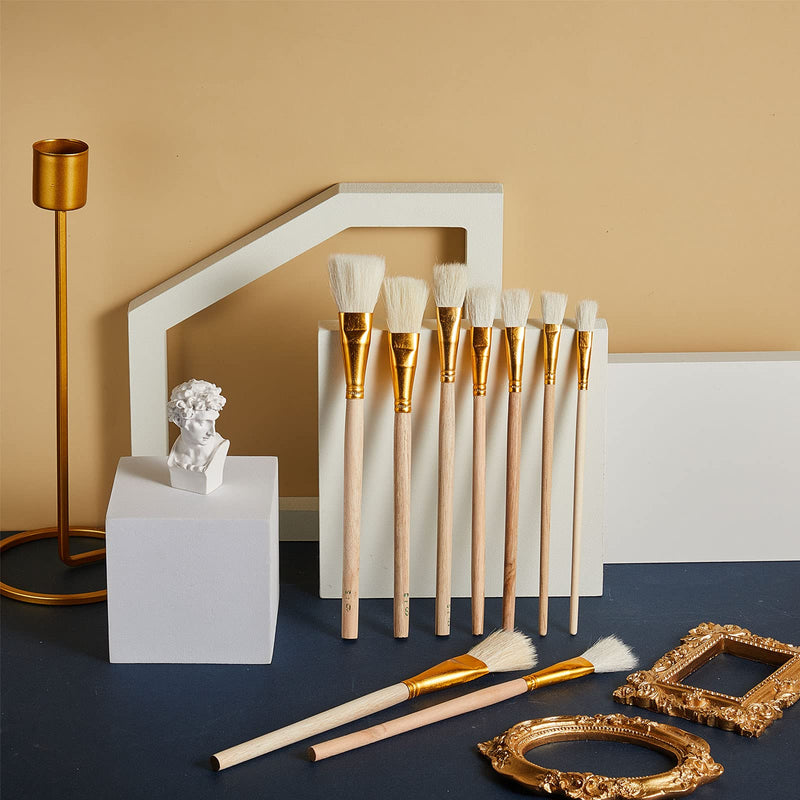 10 Pieces Gilding Brush Gold Leaf Paint Brush Goat Hair Duster Gold Paint Brush Sweep Mop 10 Types Metallic Foil Flakes Paint Brush for Gold Foil Gold Leaf Sheets Art Crafts Supplies - NewNest Australia
