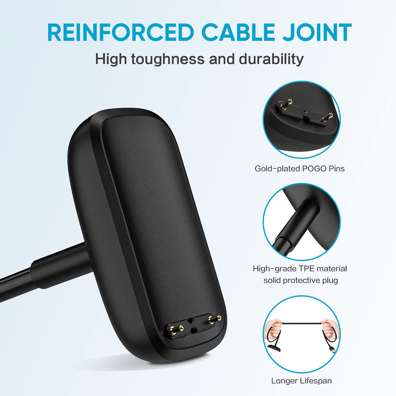 [2-Pack] Charger Cable for Fitbit Luxe/Charge 5, for Fitbit Luxe/Charge 5 Fitness Tracker, Replacement Charging Cable Cord Accessory for for Fitbit Luxe and Charge 5 (3.3 ft/1.6 ft) - NewNest Australia