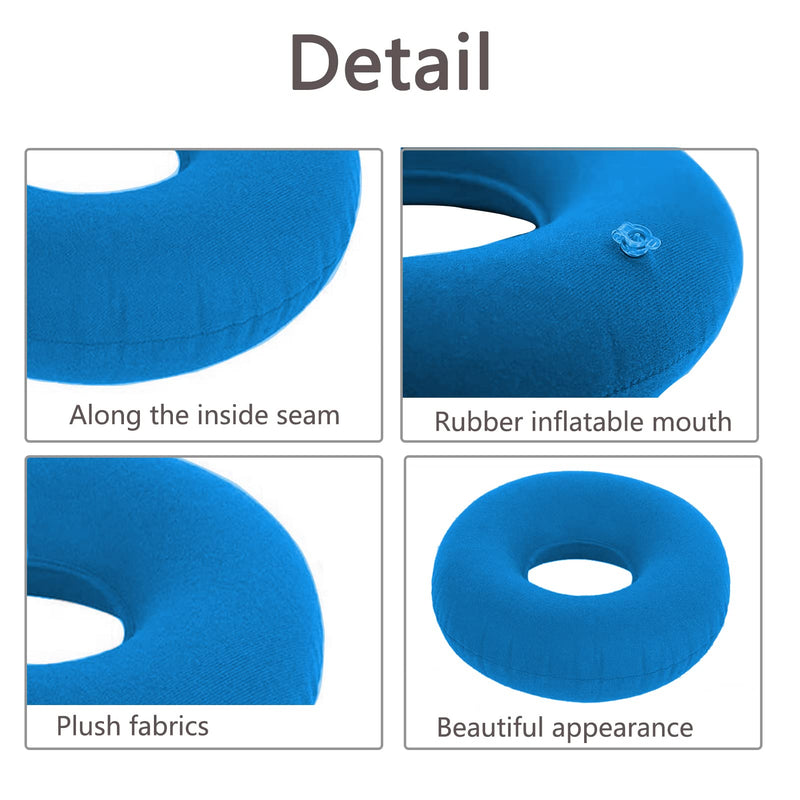 Jhy Hemorrhoid Seat Cushion, Inflatable Seat Cushion, Orthopedic Round Cushion, Soft Seat Ring With Pump For Inflammation, Hemorrhoids, Coccyx Pain, Cysts, Pregnancy, Birth (Blue) - NewNest Australia