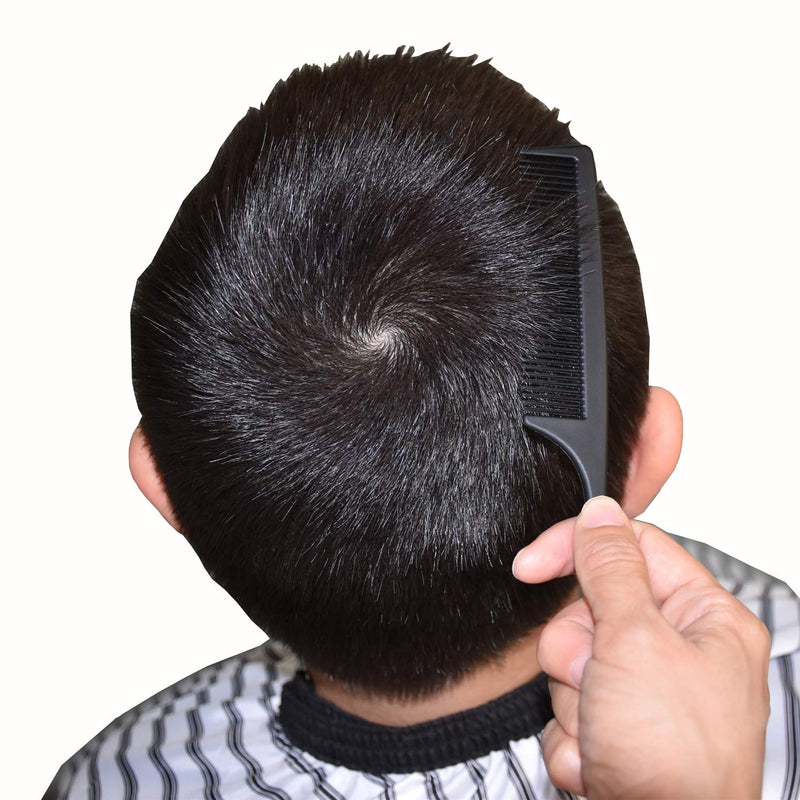 Hair Comb - a Professional Anti-static Carbon Fibre Metal-Pin Tail Comb,Heat Resistant Barber and Salon Rattail Comb with Non-skid Parting Comb,Fine Tooth in Black - NewNest Australia