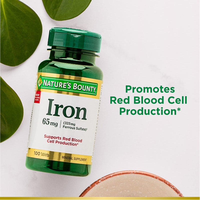 Nature's Bounty Iron 65 Mg.(325 mg Ferrous Sulfate), 100 Tablets - NewNest Australia