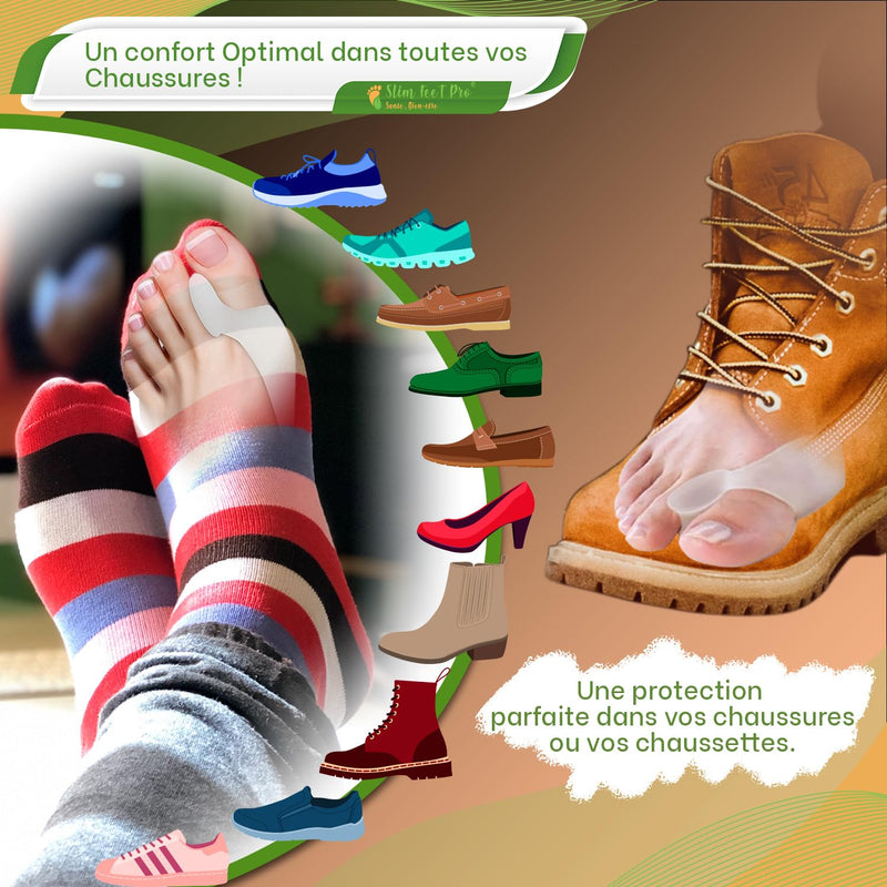 SLIM FEET PRO Set of 2 pairs of hallux valgus coarse and tense toe separators - pain relief, protection and comfortable alignment. Overlap prevention, one size fits all. 2 PAIRS OF SMALL AND ROUGH TOES - NewNest Australia