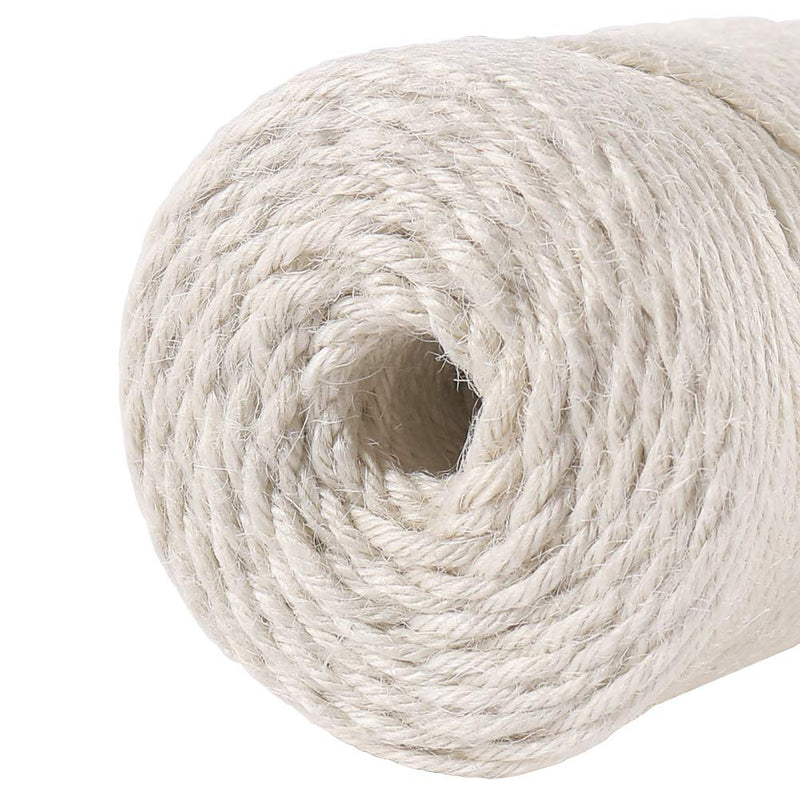 Tenn Well 3mm Jute Twine, 328 Feet Thick Twine String for Crafting, Gift Wrapping, Gardening, Packing and DIY Projects (Creamy) - NewNest Australia
