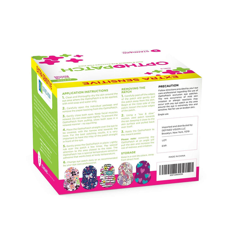 Opthopatch Kids Eye Patches - Fun Girls Design [Series II] - 60 + 10 Bonus Latex Free Hypoallergenic Cotton Adhesive Bandages for Amblyopia and Cross Eye - 3 Reward Chart Posters by Defined Vision - NewNest Australia