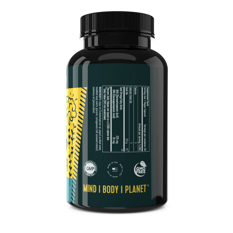 Freshfield Vegan Omega 3 DHA Supplement: Premium Algae Oil, 2 Month Supply, Plant Based, Sustainable, Premium and Mercury Free. Better Than Fish Oil! Supports Heart, Brain, Joint Health - w/ DPA Natural 60 Count (Pack of 1) - NewNest Australia