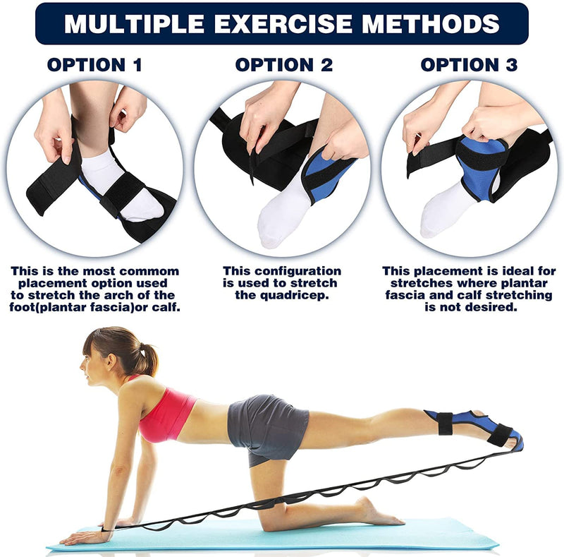 Foot and Calf Stretcher for Plantar Fasciitis, Achilles Tendonitis, Heel Spurs and Foot Drop, Improve Muscle Strength Relief Foot Pain Leg Stretcher Yoga Stretching Strap for Thigh Calf and Hamstring - NewNest Australia