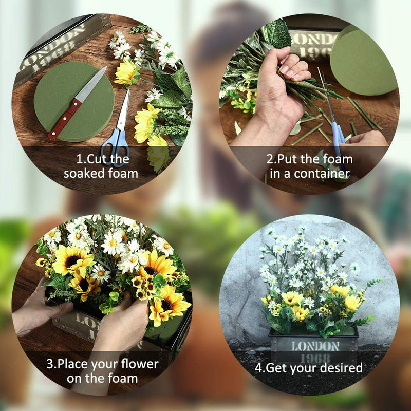 TAOPE 15 PCS Floral Foam, Green Styrofoam Block for Artificial Flowers, Round Wet & Dry Foam Bricks, Florist Foam for Flower Arrangements - NewNest Australia
