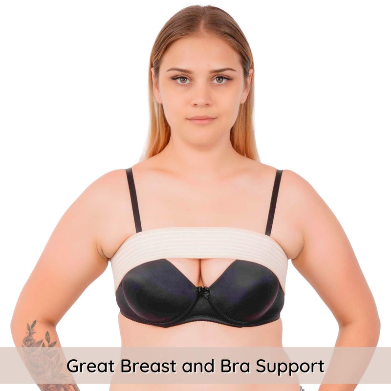 Post Surgery Breast Implant Stabilizer and Compression Band, Breast Augmentation and Reduction Strap, Chest Belt, Sports Bra Support Strap Bandage, One Size Fits All (Beige) Beige - NewNest Australia