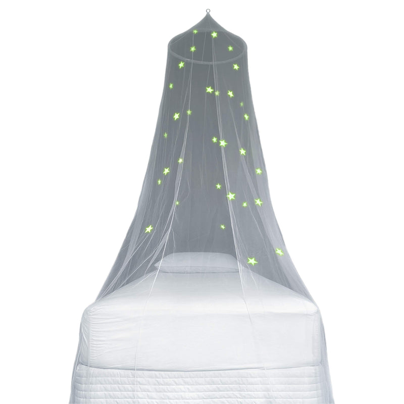 NewNest Australia - Zeke and Zoey Kids Hanging Bed Canopy for Girls Bed or Boys with Glow in The Dark Stars, The Bed Netting Stars Will Light up Your Child’s own Galaxy. Ideal Bedroom Decorative Tent 