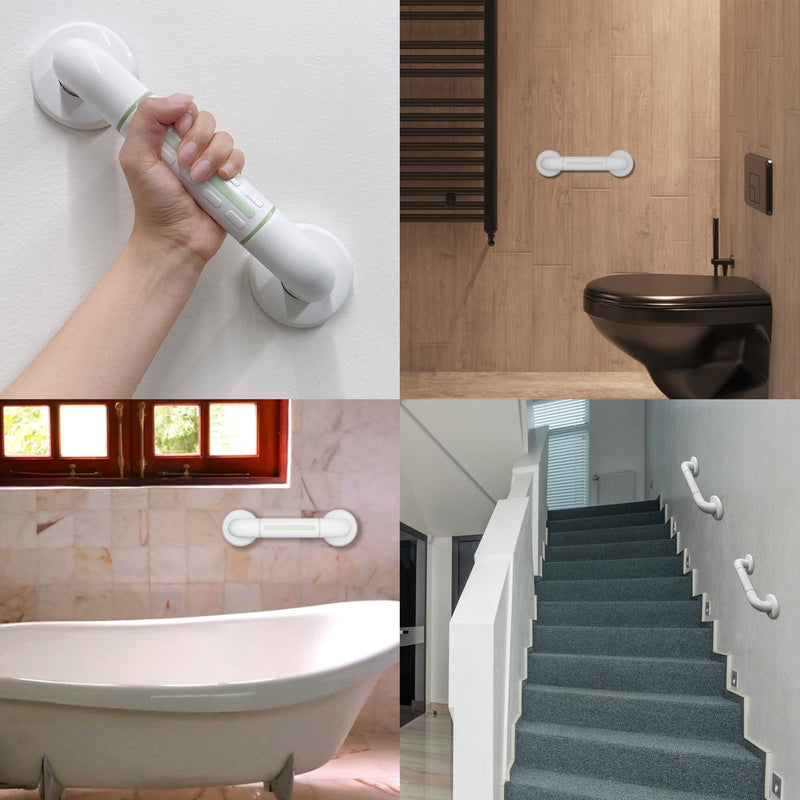 Bathroom Grab Rail Shower Safety Handle with Anti-Slip Grip Support Handles for Elderly Hand Rail for Shower, Bath Grab Handle Non Skid for Bathtub,Toilet,Bathroom, Stairway, White 30cm - NewNest Australia