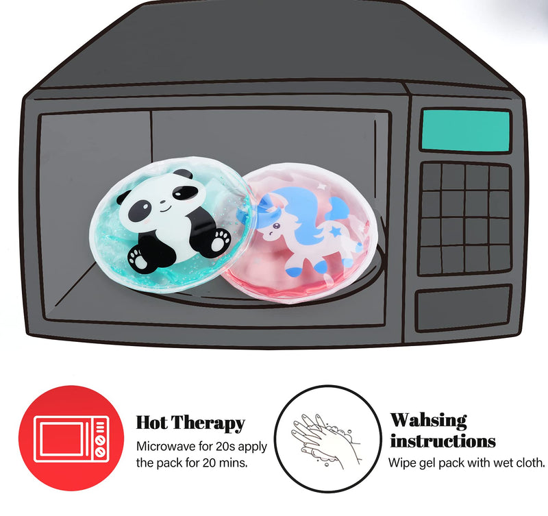 Sweelov 4 Cold Compress for Kids Gel Reusable Ice Packs Instant First Aid Gel Packs for Fever & Pain Relief Muscle Pains, Φ10cm, with Cloth Cover - NewNest Australia