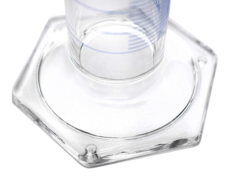 Measuring Cylinder, 50ml - ASTM, Class A Tolerance ±0.25ml - Protective Collar, Hexagonal Base - Blue Graduations - Borosilicate 3.3 Glass - Eisco Labs - NewNest Australia