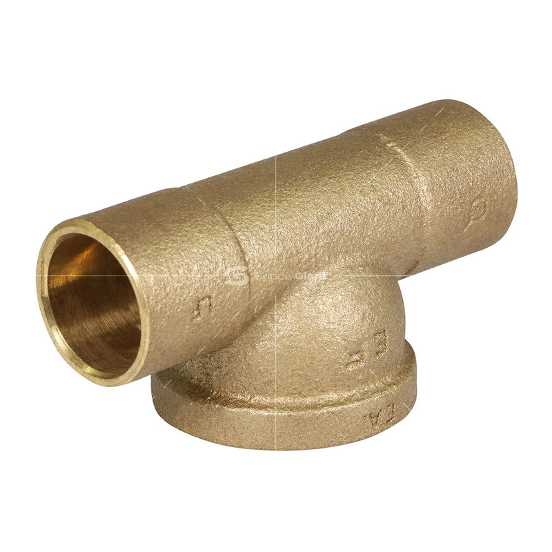 Supply Giant DDGU3401 C X F Lead Free Cast Brass Tee Fitting with Solder Cups and Female Threaded Branch, 3/4" x 1, 3/4" x 3/4" x 1" - NewNest Australia