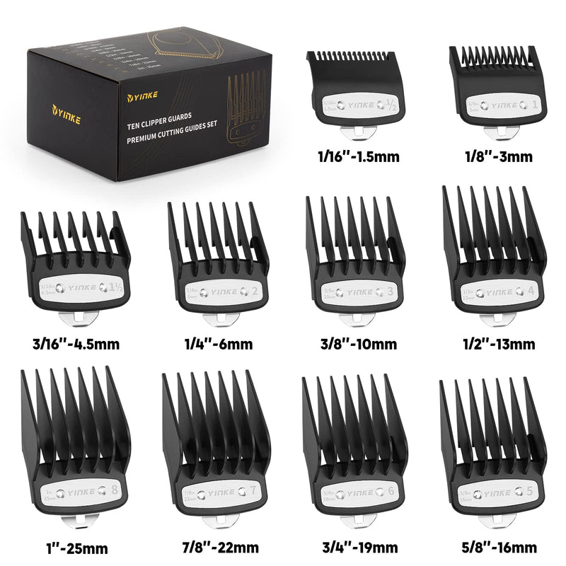 YINKE trimmer attachment comb set for Wahl hair clipper magic clip trimmer razor, 10 cutting lengths are 1.5mm, 3mm, 4.5mm, 6mm, 10mm, 13mm, 16mm, 19mm, 22mm, 25mm - NewNest Australia