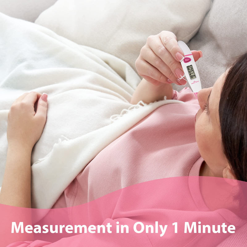 Ovulation Tracker Digital Basal Thermometer: Easy@Home BBT Thermometer for Fertility Prediction - Basal Body Thermometer for Accurate Temperature Monitoring with Premom App Pink DMT-3018 - NewNest Australia