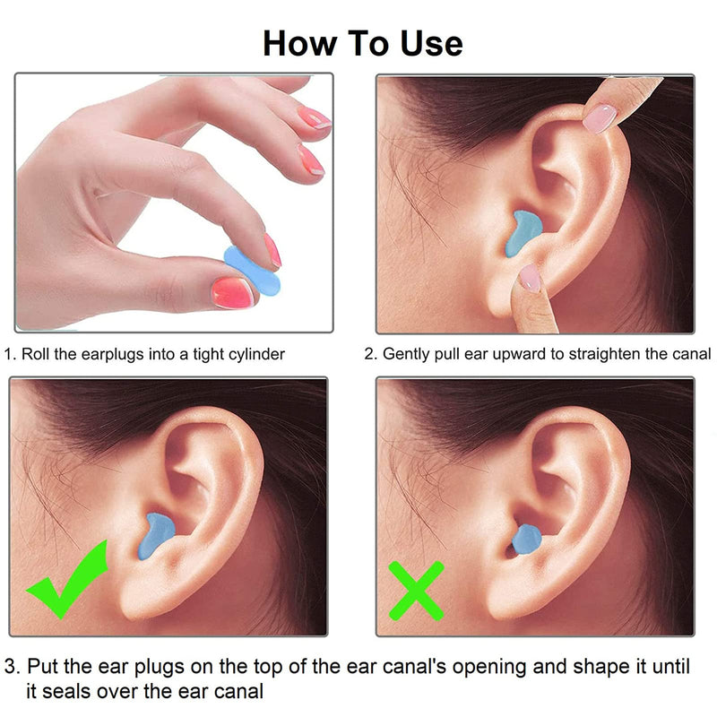 Earplugs For Sleeping, Reusable Silicone Earplugs, Noise Cancellation, Earplugs For Sleep Noise Cancellation, Swimming, Airplane, Ear Protection, Sports And So On - NewNest Australia