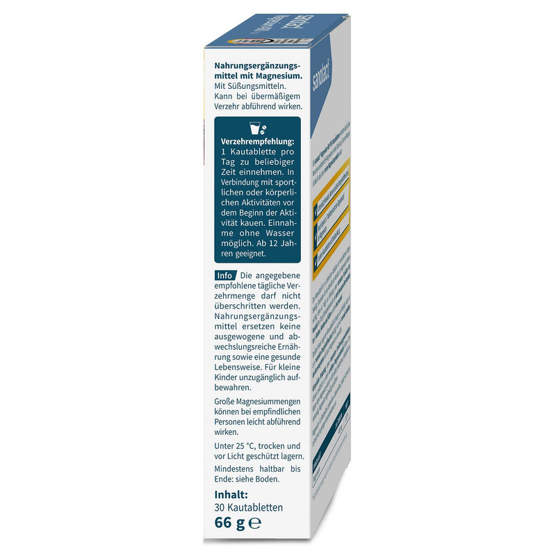 sanotact Magnesium 400mg PUR (Vegan) • 30 chewable tablets with high doses of magnesium • Magnesium with immediate effect • Fruity lemon flavor • Magnesium for children aged 12 and over Lemon 30 pieces (pack of 1) - NewNest Australia