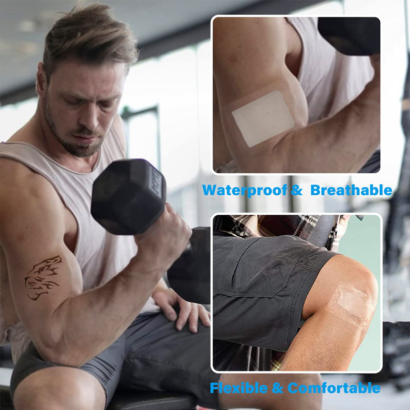 Burgeon Shower Plasters Waterproof Plasters 2 Pieces 15 Cm X 2 M Tattoo Plasters Waterproof Transparent Bandage Tattoo Film Healing Medical Tape Second Skin For Sports, Showers, Swimming - NewNest Australia