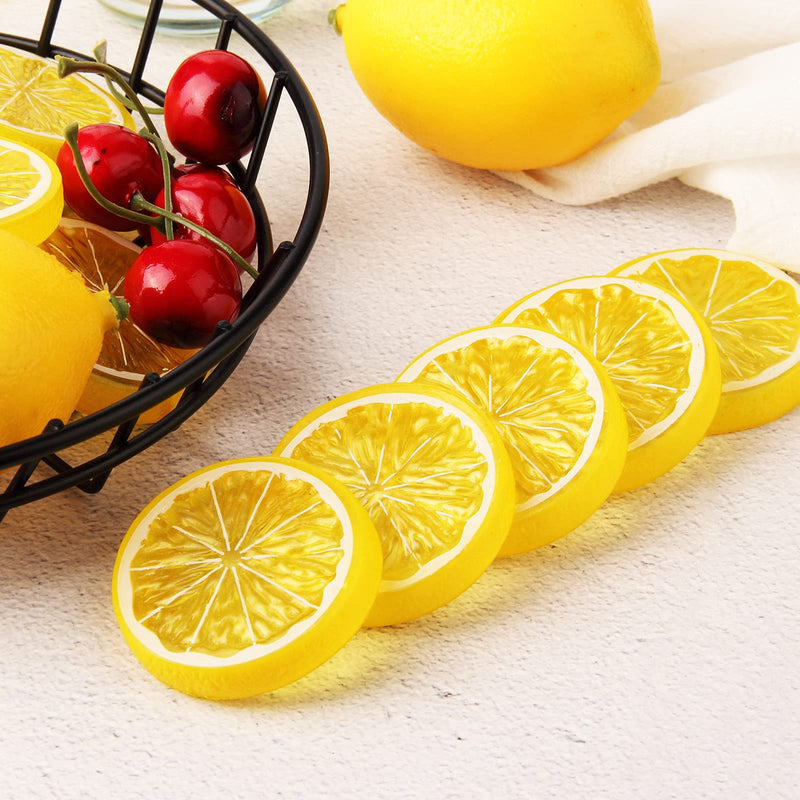 20pcs Mini Simulation Fruit Lemon Slices?Fake Artificial Plastic Fruit Model Decorative Wedding Ornament Festival Decoration?Photography Props?Basket Display Filler Fruit (Yellow) 20pcs - NewNest Australia