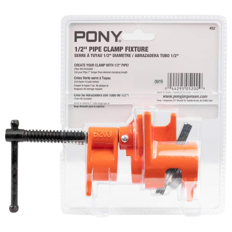 PONY 52 Pipe Clamp, Fixture for 1/2-Inch Black Pipe Pack 1 - NewNest Australia