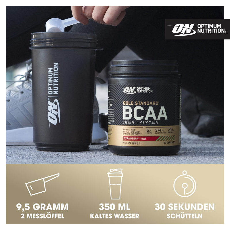 Optimum Nutrition Gold Standard Bcaa Powder Branch Chain Amino Acids Supplement With Vitamin C, Wellmune And Electrolytes For Intra Workout Support, Strawberry Kiwi, 28 Servings, 266G - NewNest Australia