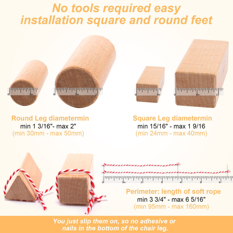 Silicone Chair Leg Floor Protectors, 16Pcs Chair Leg Protectors for Hardwood Floors, Upgrade Thickening Rubber Chair Leg Caps Covers Protecting Woode Floors from Scratches and Noise-Free (15/16"-2")16PCS - NewNest Australia