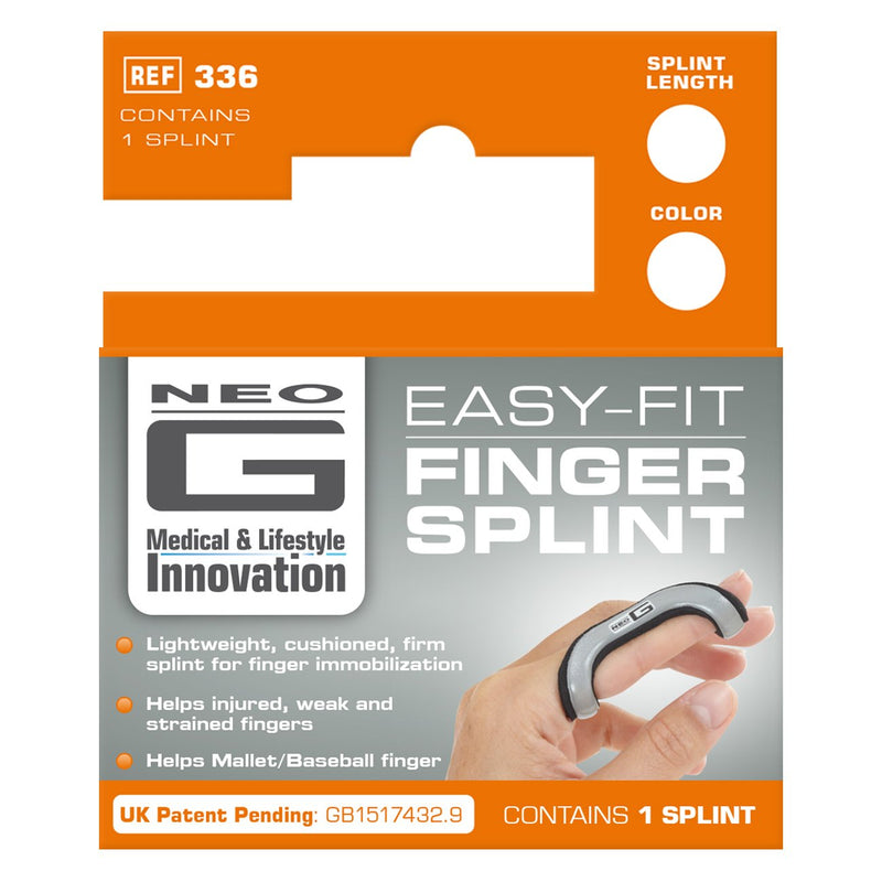 Neo G Finger Splint, Easy-Fit - Support For Trigger Finger, Mallet Finger, Baseball Finger, Strain, Sprains, Broken Fingers, Basketball - Patented Design - Class 1 Medical Device - Small - Grey Small: 5 CM // 2 IN - NewNest Australia