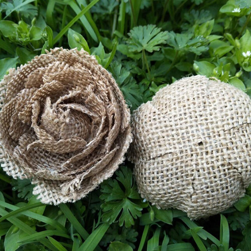 CCINEE Natural Burlap Flowers Assorted Handmade Burlap Rose for Wedding Decoration and Floral Crafts Making, Pack of 18 - NewNest Australia