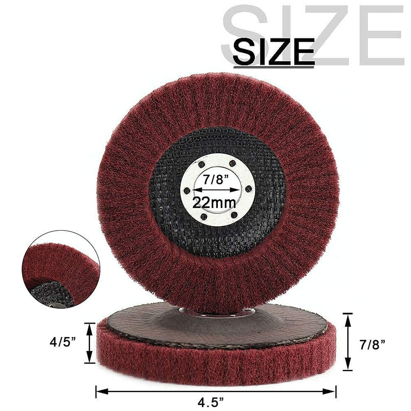 NUODUN 10Pcs 4.5" x 7/8" Nylon Fiber Flap Disc Polishing Grinding Wheel, Scouring Pad Buffing Wheel, Abrasive Grinding Discs for Angle Grinder, Metal Surface Finishing 320 Grit Grit 320 - Red - NewNest Australia