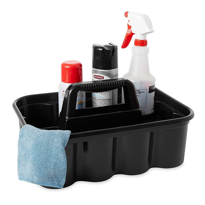 Rubbermaid Commercial Products Deluxe Carry Caddy for Cleaning Products, Spray Bottles, Sports/Water Bottles, and Postmates/Uber Eats Drivers, Black (FG315488BLA) 1 Pack - NewNest Australia