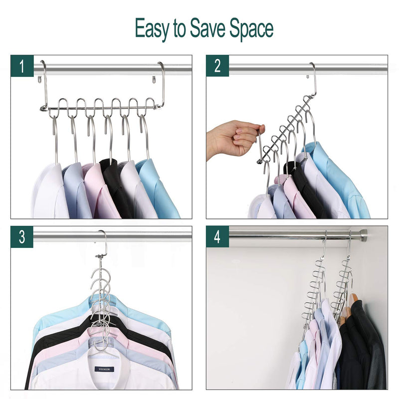 NewNest Australia - Giftol Metal Space Saving Hangers 12 Slots New Version Hanger Magic Cascading Hanger Closet Wardrobe Clothes Organizer(4 Pack) 4 Pack 