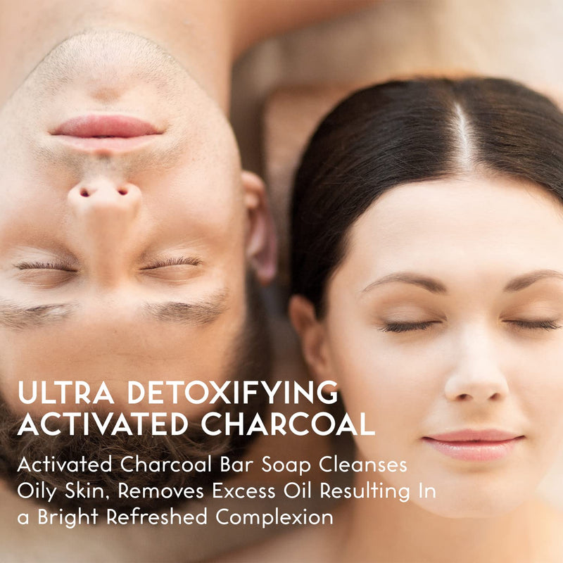O Naturals Activated Charcoal Black Soap - Organic Soap Bar with Therapeutic Essential Oils Vegan Body Soap Face & Hand Soap 100% Natural Charcoal Face Wash Detoxifying Cleansing Shea Butter - NewNest Australia