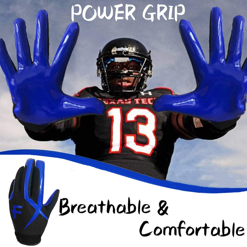 Football Gloves Youth Pro 3.0 Upgrade Ultra Stick Palm Receivers Flexible Silicone Grip Receiver Glove for Kids Boys Age 5-14 Large Red - NewNest Australia