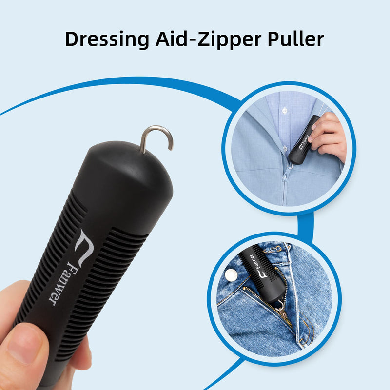 2Pack Button Hook Dressing Aids, Zipper Pulls with Comfort Grip Handle, Dressing Assist Device for Elderly, Arthritis, Disability, Handicapped - NewNest Australia