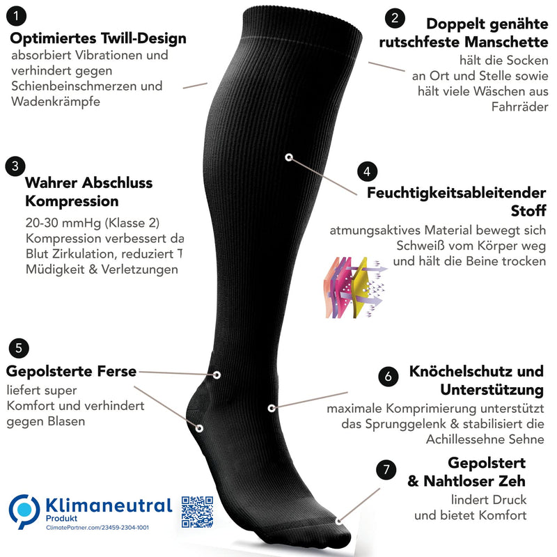 Compression Stockings For Men And Women (20 Mmhg - 30 Mmhg), Compression Socks, Varicose Veins Socks, Thrombosis Stockings For Swollen Legs, Oedema, Running, Sports, Flight, Travel - NewNest Australia