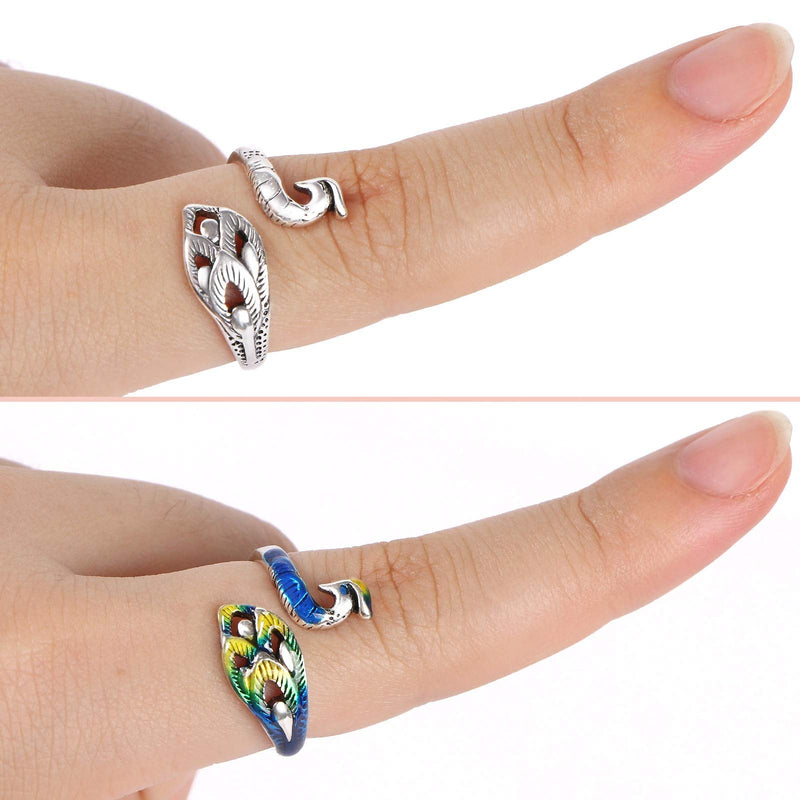 MIKIMIQI 2 Pack Adjustable Knitting Loop Crochet Loop Yarn Guide Finger Holder Ring Knitting Accessories Peacock Open Finger Ring Adjustable Braided Ring for Faster Knitting, 2 Styles - NewNest Australia