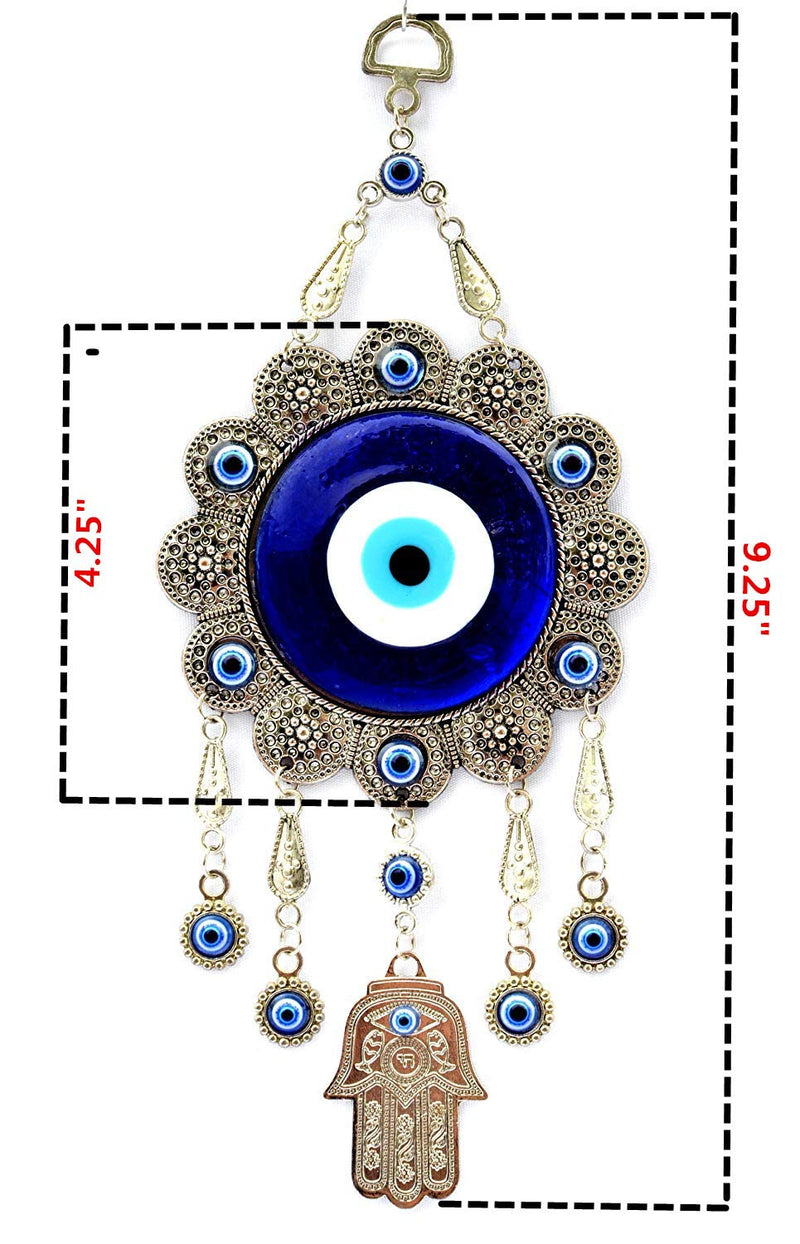 NewNest Australia - Betterdecor Blue Evil Eye with Hamsa Hand Protection Hanging Ornament (with a Pouch)-006 