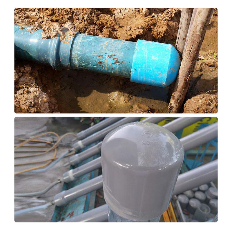uxcell 50mm Schedule 50 PVC Pipe Cap Fitting, Slip End Caps DWV(Drain Waste Vent) Irrigation Swimming Pool Sound Deadening, Blue 2Pcs - NewNest Australia