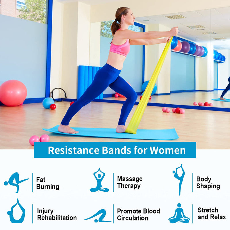 Resistance Bands Set, [Set of 3] 1.5M/4.9ft Skin-Friendly Exercise Bands with 3 Resistance Levels,Workout Resistance Bands Set for Women Men,Ideal for Strength Training,Yoga,Gym,Pilates,Fitness - NewNest Australia
