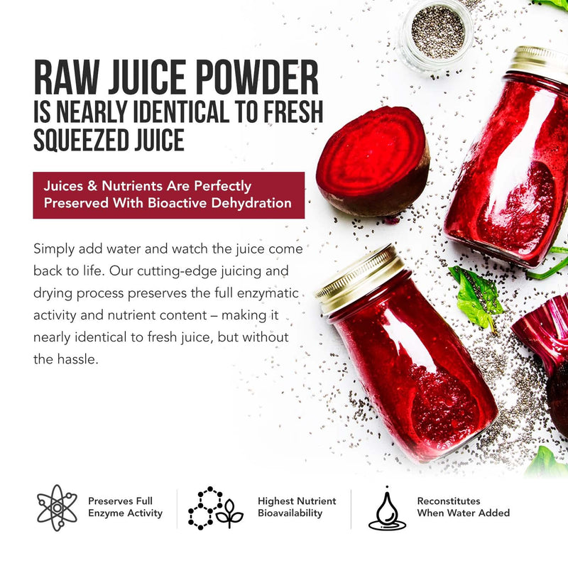 BioBeet® Beet Juice (Black Cherry Flavor) – Max Strength, 20x High Concentration Than Beet Root Powder – Organic, Cold-Pressed, USA Grown, Raw Form – Nitric Oxide, Circulation Support (50 Servings) - NewNest Australia