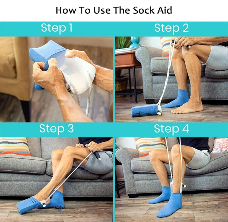 Sock Aid for Putting Socks On and Off, Flexible Sock aid Tool Sock Helper Puller Aid Adjustable Socks Pulling Assist Device for Men, Women, Elderly, Disabled, Pregnant, Handicapped, Diabetics - NewNest Australia