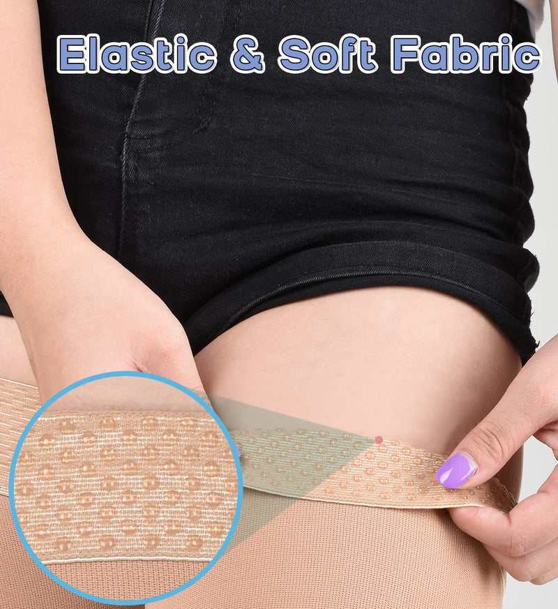 SKYFOXE Medical Thigh High Compression Stockings 20-30 mmHg for Women & Men Firm Suppport Circulation with Silicone Dot 1-footless Beige Small - NewNest Australia