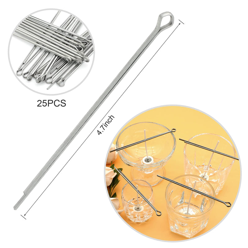25pcs 4.7 Inch Metal Wick Centering Device, Elastic Wick Holders for Candle Making by RAPUDA - NewNest Australia