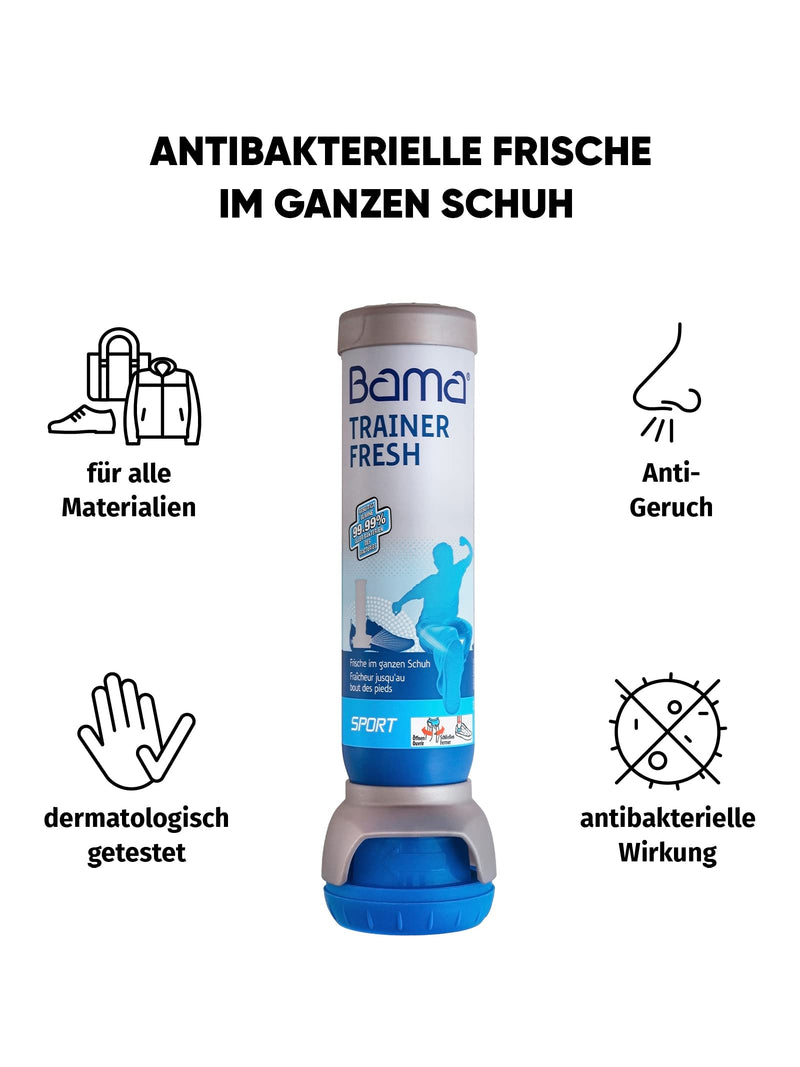 Bama Trainer Fresh Shoe Deodorant 100ml - hygienic, antibacterial freshness, transparent shoe spray for sports, work and leisure shoes Trainer Fresh - Transparent - NewNest Australia