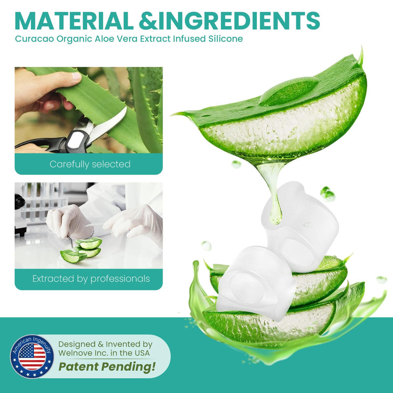 Welnove Toe Separators for Overlapping Toes - Toe Spacers Made of Aloe Vera Extract - Toe Correction for Hammer Toes - Bunion Relief for Men and Women (Medium, Pack of 8) Transparent - NewNest Australia